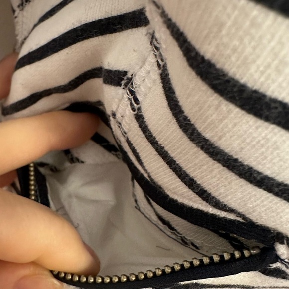 Zara White and Black Striped Full Zip Front Peplum Jacket size XS - Picture 8 of 12